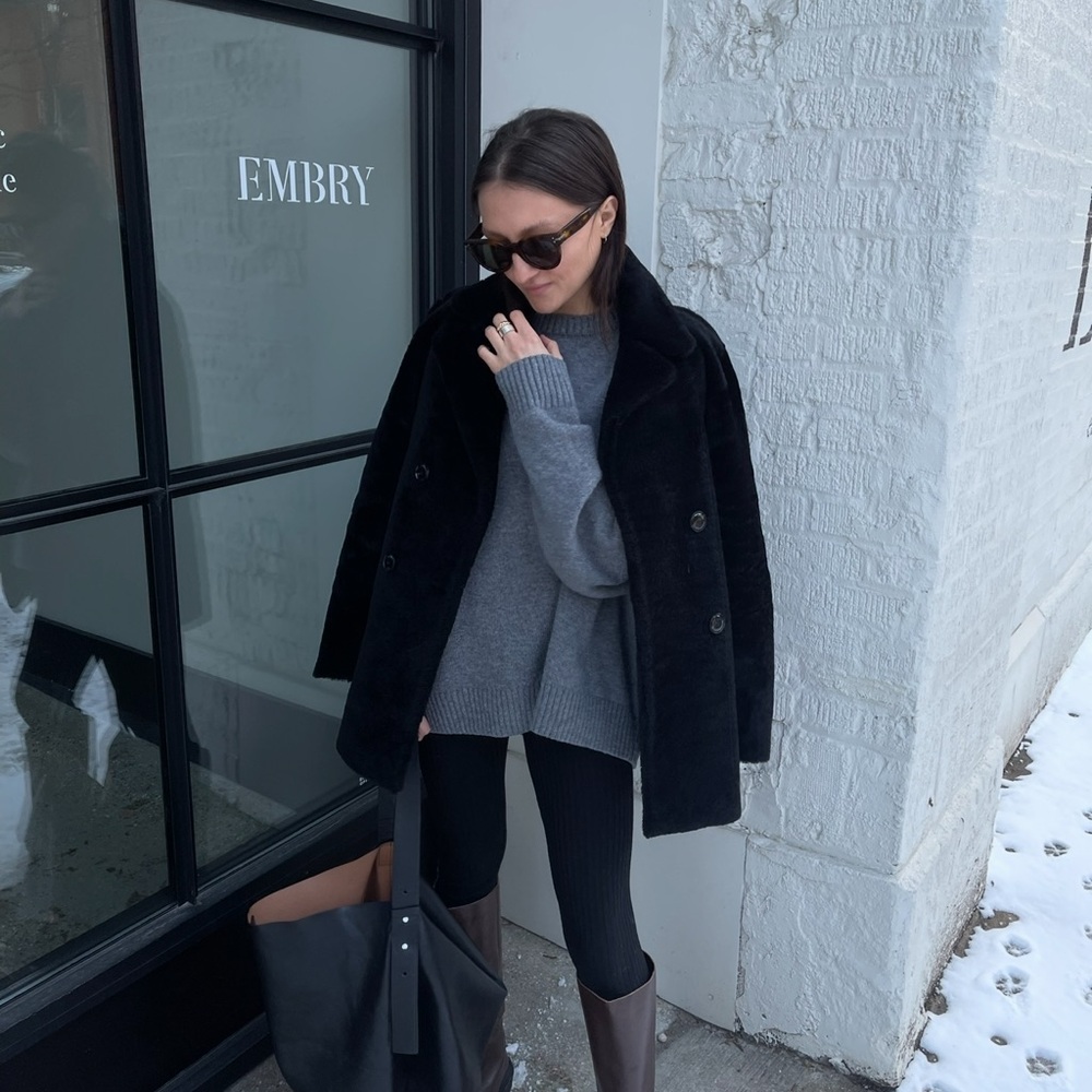 Sandro Shearling Coat Perf Cond - image 2